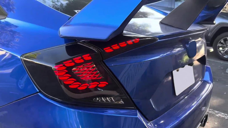 OKSIWA Sequential LED Tail Lights for Honda Civic 10th Gen Sedan 2016-2021 Starting Animated Tail Light Assembly,Parking Light, Brake Turn Signal Lamp, Reverse Light【not for hatchbacks】 Rear lights 1 pair-8