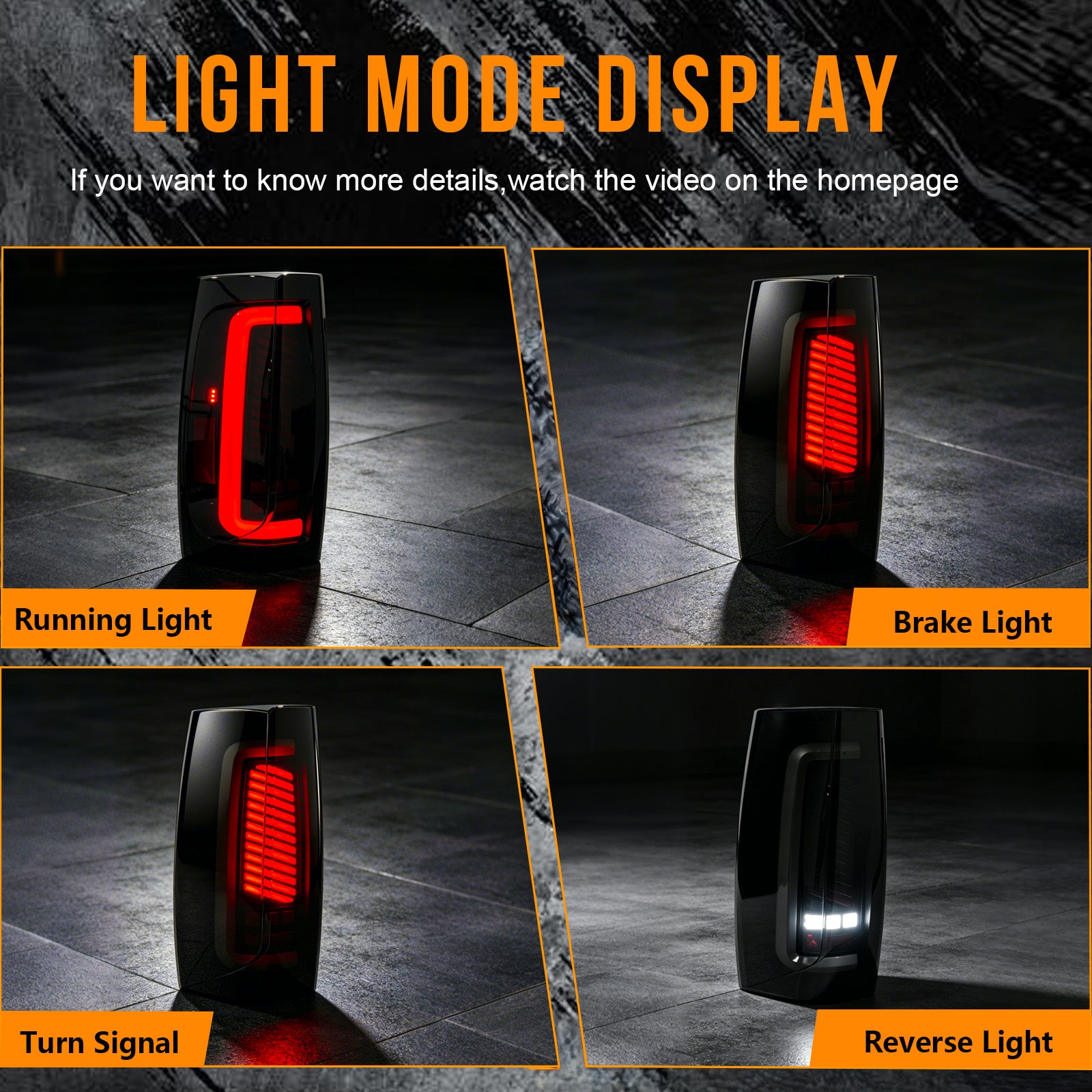 OKSIWA Sequential LED Tail Lights for 2007–2014 Cadillac Escalade, Animated Startup, Dynamic Turn Signal, Unique Design Rear Lamps, Weather Resistant Replacement,Easy to Install