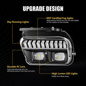 OKSIWA LED Fog Lights with Day Running Light for Chevy Silverado 2003-2006 All Models,Avalanche 2002-2006,White DRL, Amber Turn Signal, Pickup Truck Driving Fog Lamps, Clear Lens