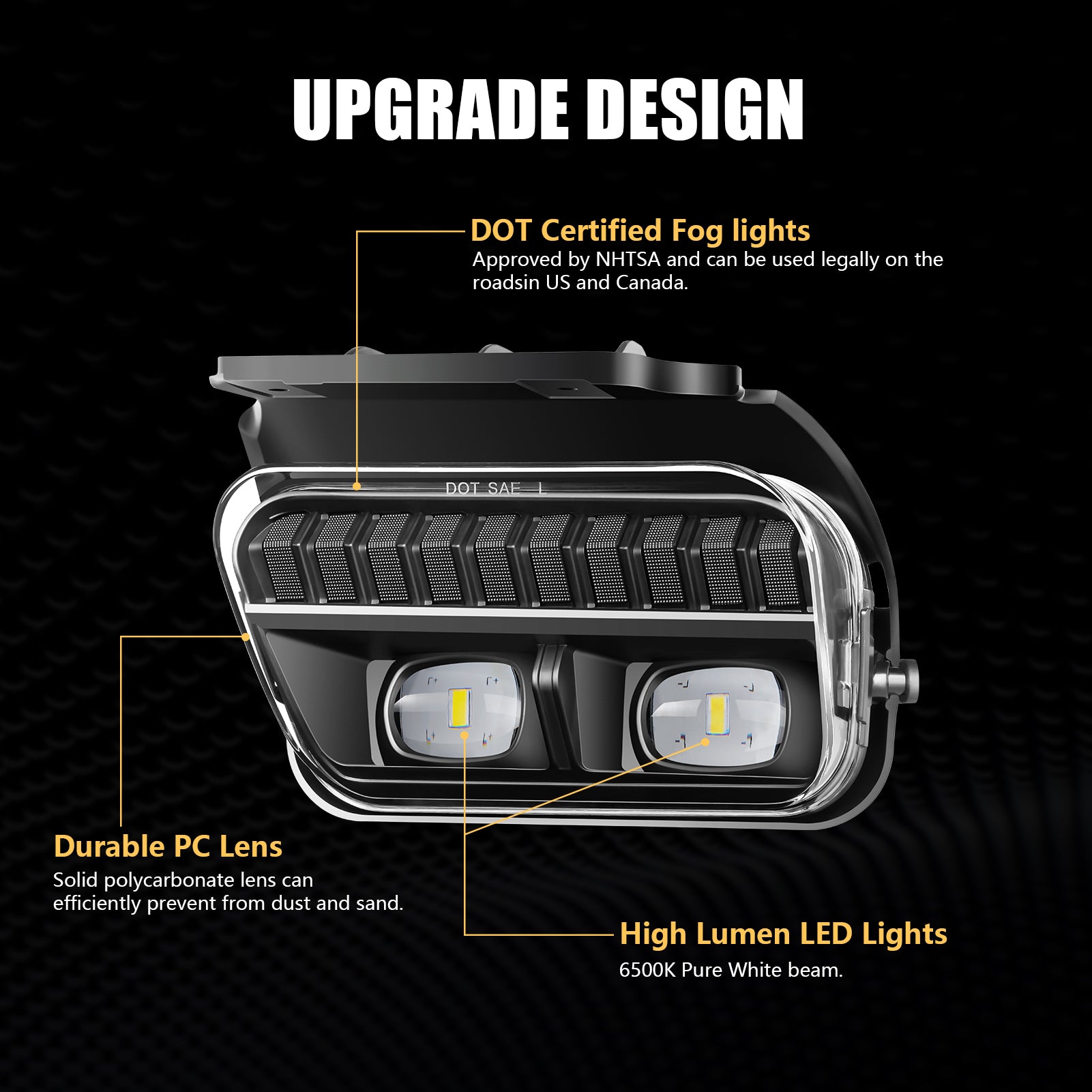 DOT Approved LED Fog Lights with Clear Lens for 2003-2006 Chevy Silverado & 2002-2006 Avalanche  Plug & Play-5