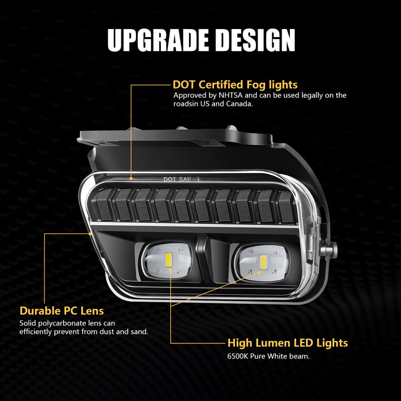DOT Approved LED Fog Lights with Clear Lens for 2003-2006 Chevy Silverado & 2002-2006 Avalanche  Plug & Play-5