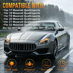 LED Headlights with DRL for 2017-2022 Maserati Quattroporte Waterproof Plug & Play  1 Pair-3