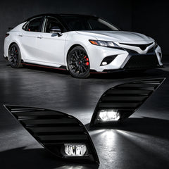 Full LED Fog Light Assembly for 2018–2020 Toyota Camry, Direct Replacement Plug & Play Upgrade, 1 Pair, Black Housing-1