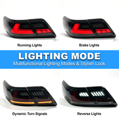 Animated Sequential LED Tail Lights for 2007-2011 Toyota Camry OEM Style Waterproof Plug & Play 1 Pair-2