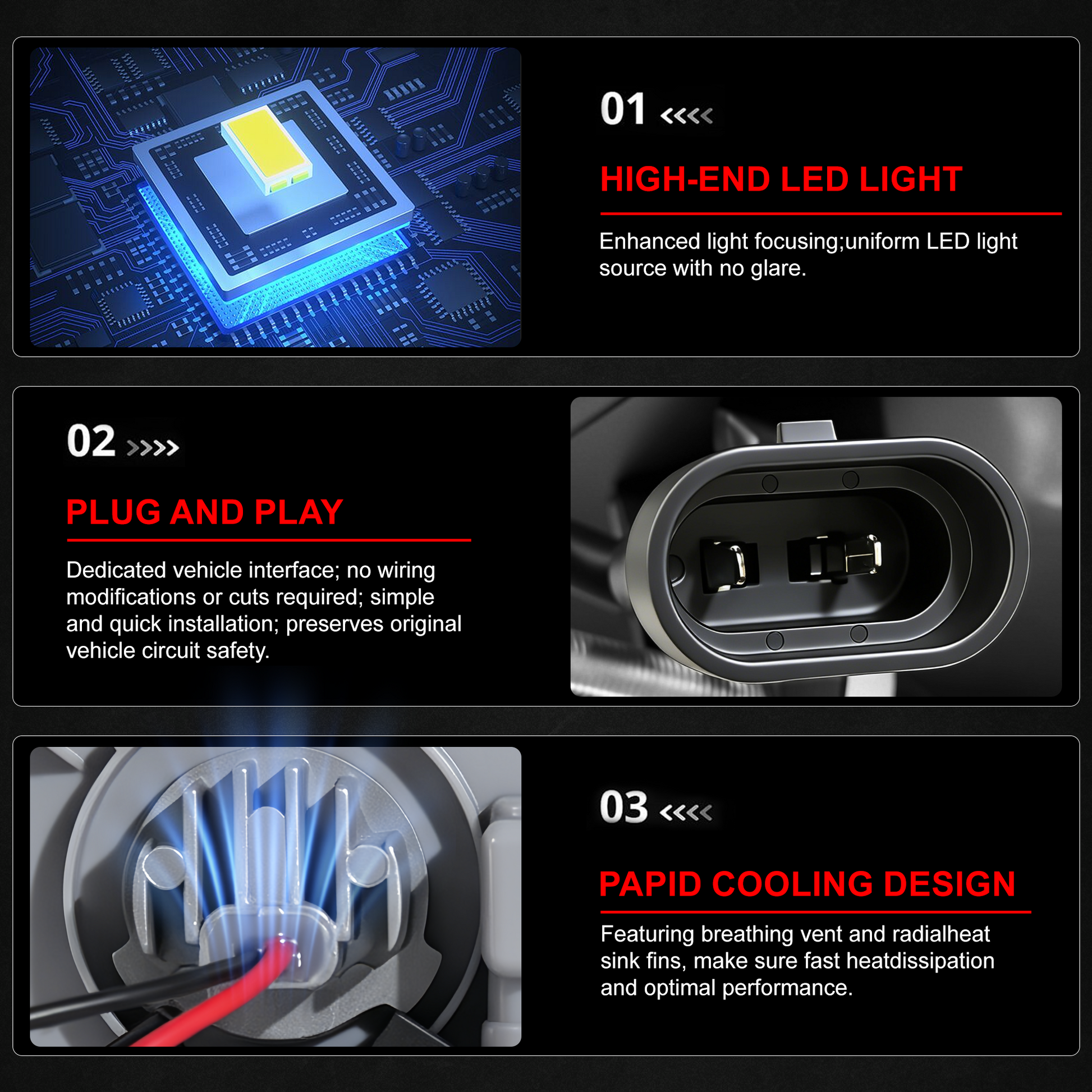 DOT Approved LED Fog Light with DRL for 2019–2022 Toyota Corolla Hatchback, Plug & Play, 1 Pair-4