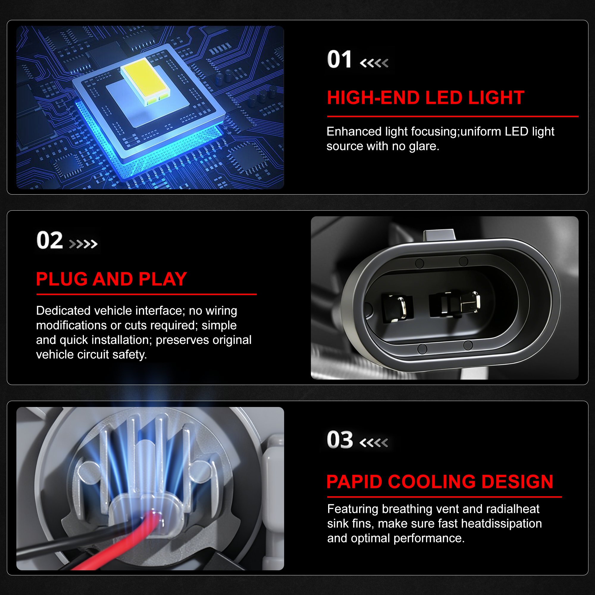 DOT Approved LED Fog Light with DRL for 2019–2022 Toyota Corolla Hatchback, Plug & Play, 1 Pair-4