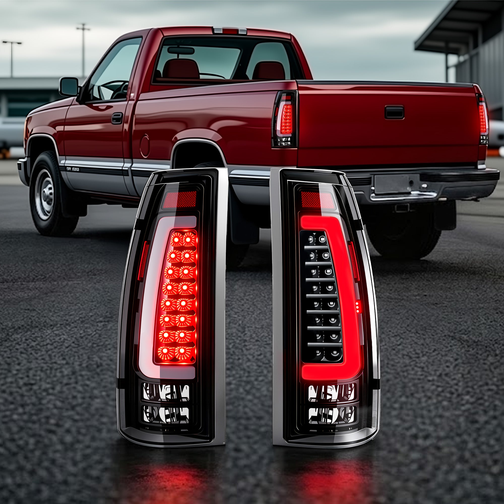 LED Tail Lights for 1988-1998 Chevy GMC C/K Sierra, 92-99 Suburban Yukon, 95-99 Tahoe,Blazer,Cadillac Escalade Plug & Play-8