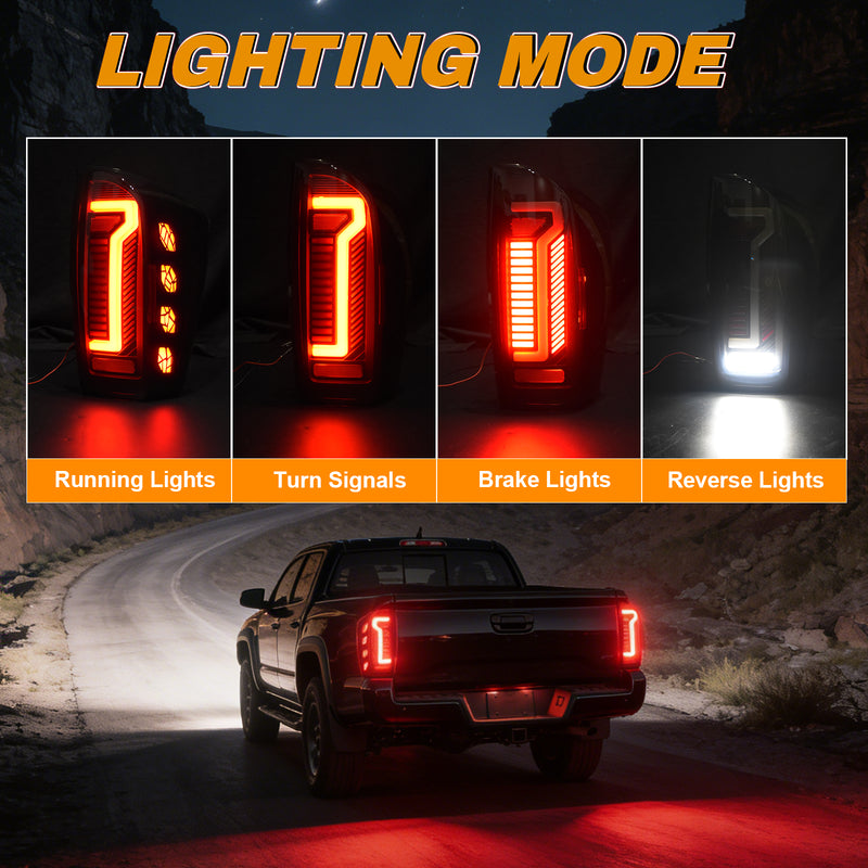 OKSIWA Full LED Tail Lights for 2016-2023 Toyota Tacoma with Smoked Lens & Dynamic Starting Animation (1 Pair)-2