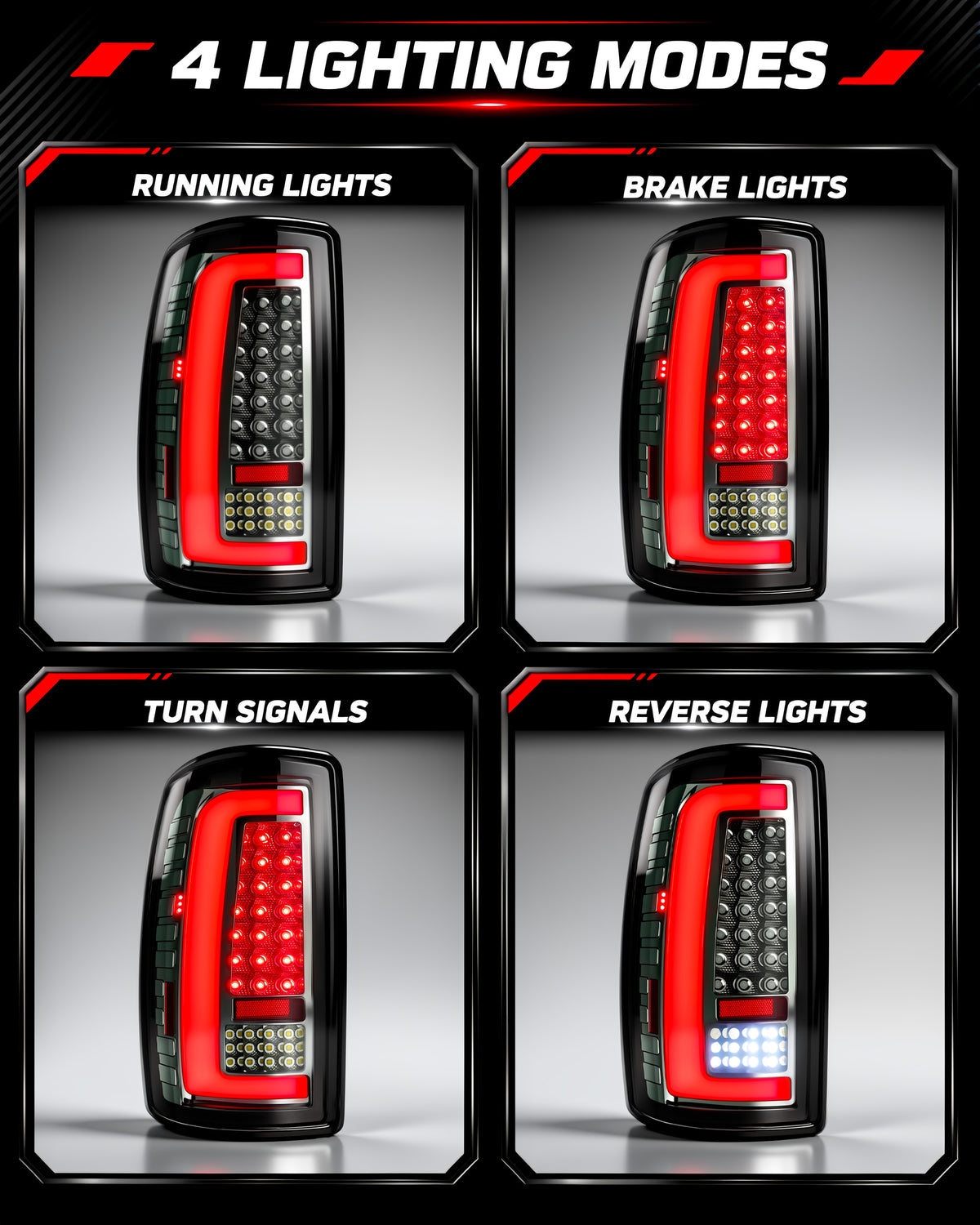 Full Led Tail Lights for 2000-2006 Chevy Suburban Tahoe ,GMC Yukon/Yukon XL ,2001-2006 Yukon Denali/Yukon XL Denali-2
