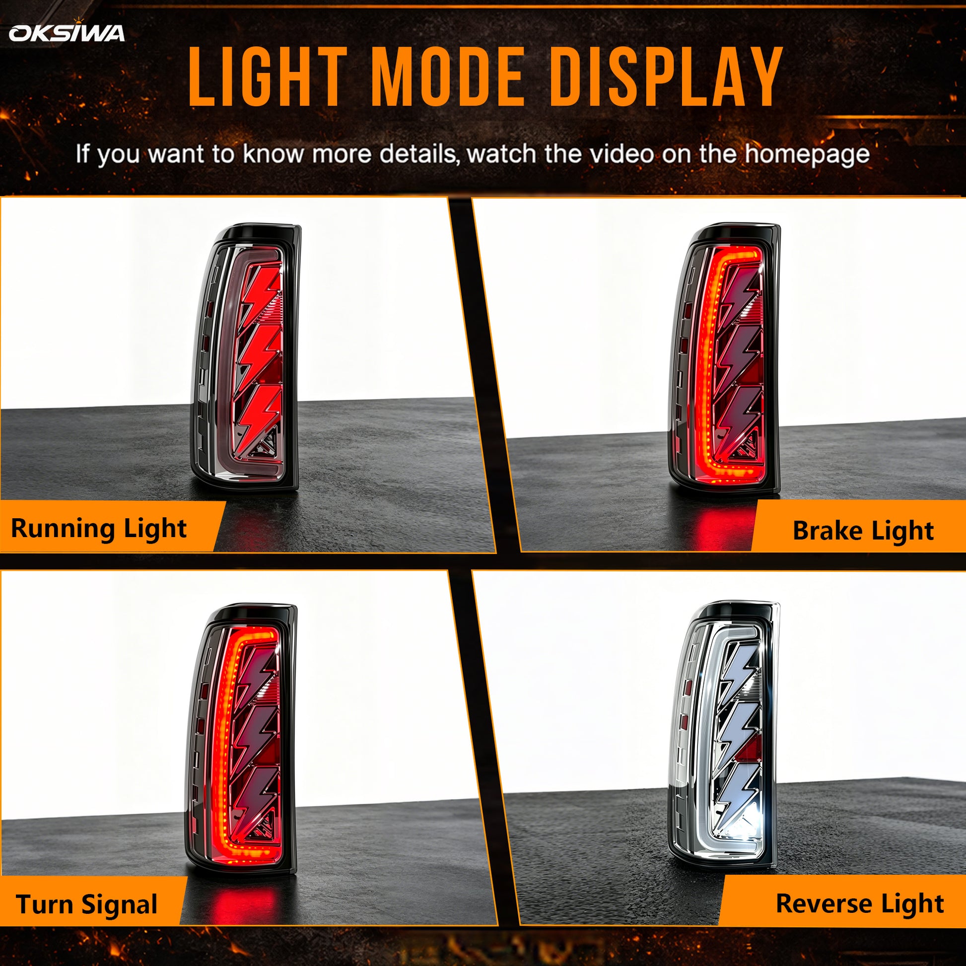 Animated Sequential Clear Lens LED Tail Lights for 2003-2006 Chevy Silverado Plug & Play-2