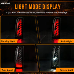 Sequential Smoked LED Tail Lights with Startup Animation for 2003-2006 Chevy Silverado Plug & Play Waterproof-2