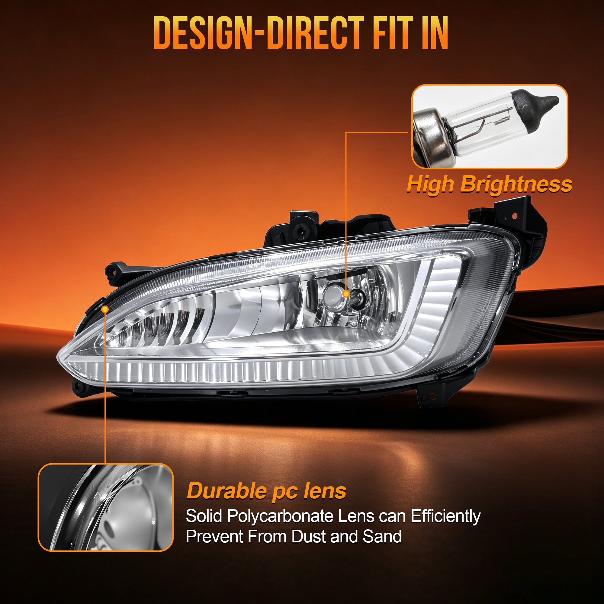 DOT Approved Fog Light for 2013–2016 Hyundai Santa Fe, Plug & Play, 1 Pair-4