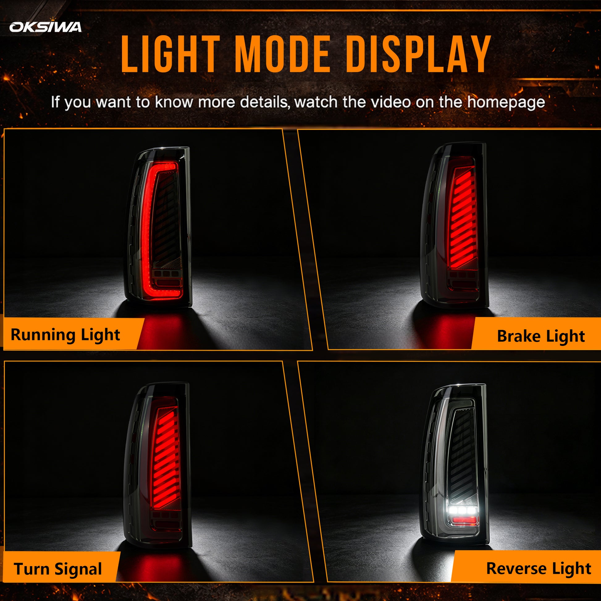 Animated Sequential Smoked LED Tail Lights for 2003-2006 Chevy Silverado Plug & Play-2