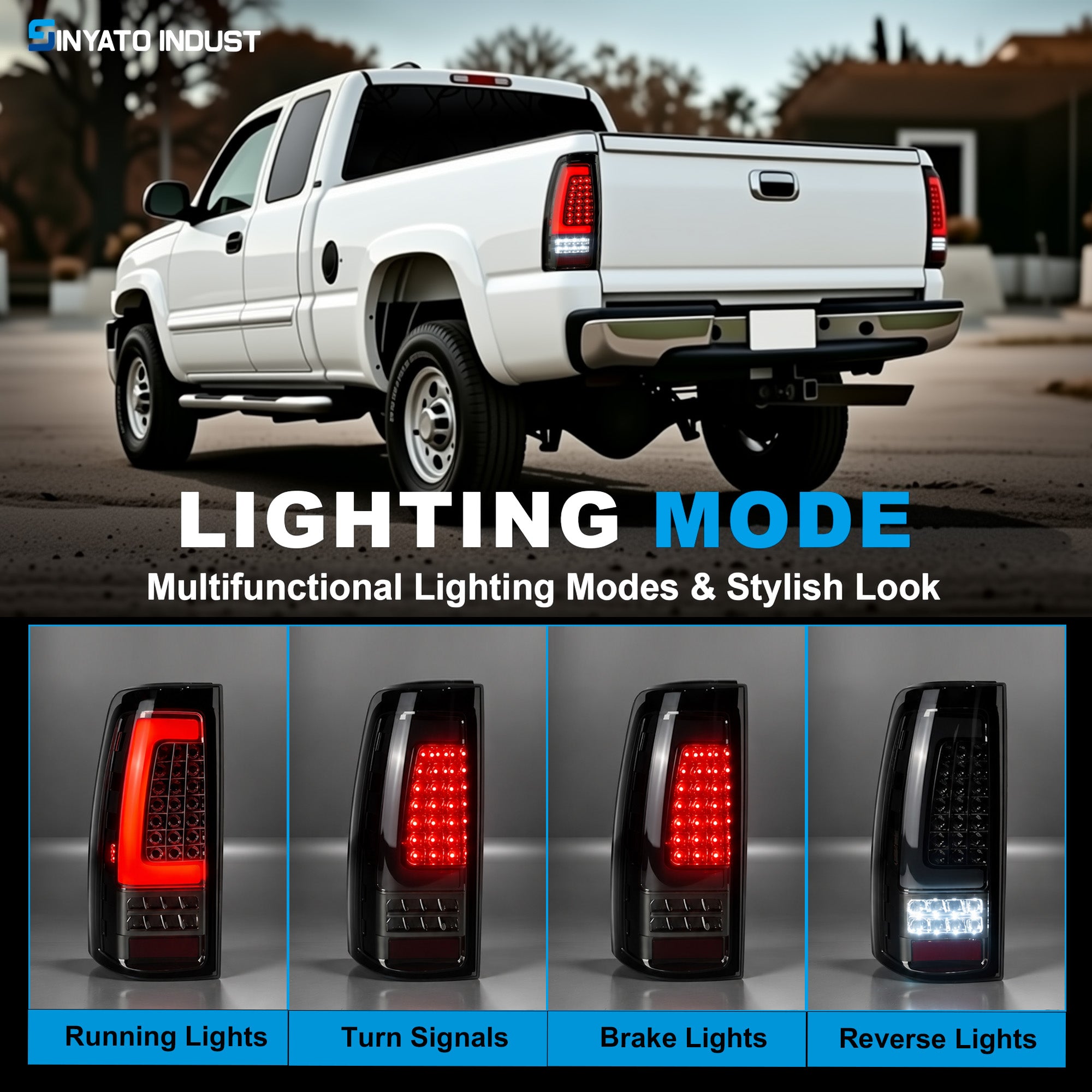 LED Tail Lights for 1999-2006 GMC Sierra & 1999-2002 Chevy Silverado Plug & Play-2
