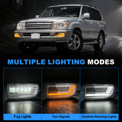 DOT Approved LED Fog Light with DRL for 1998–2007 Toyota Land Cruiser FJ100, 1 Pair-2