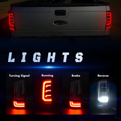OKSIWA Sequential Full Led Tail Lights for Ford F250 F350 F450 2008-2016 Starting Animated, Dynamic Turn Signal,Brake Light,Reverse Light Smoked Rear Light Assembly-4