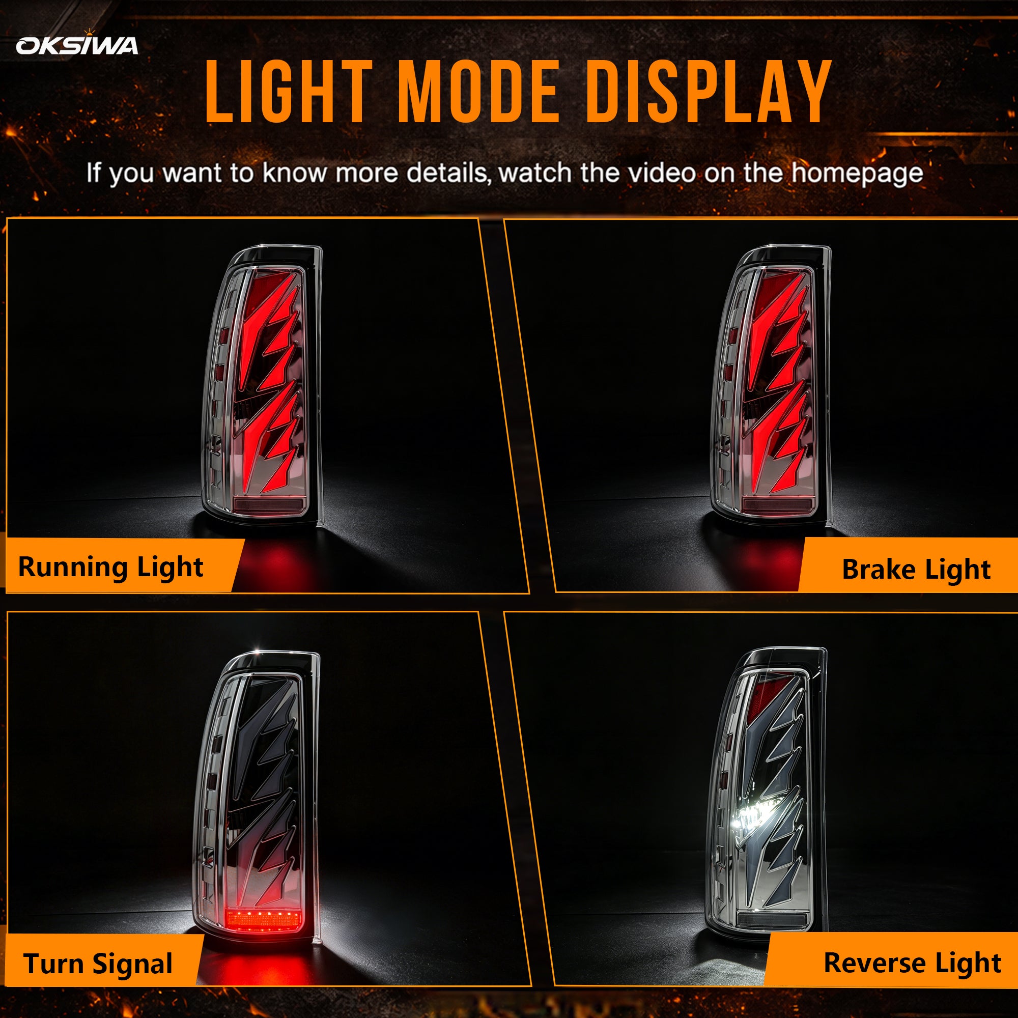 Sequential Clear LED Tail Lights with Startup Animation for 2003-2006 Chevy Silverado Plug & Play Waterproof