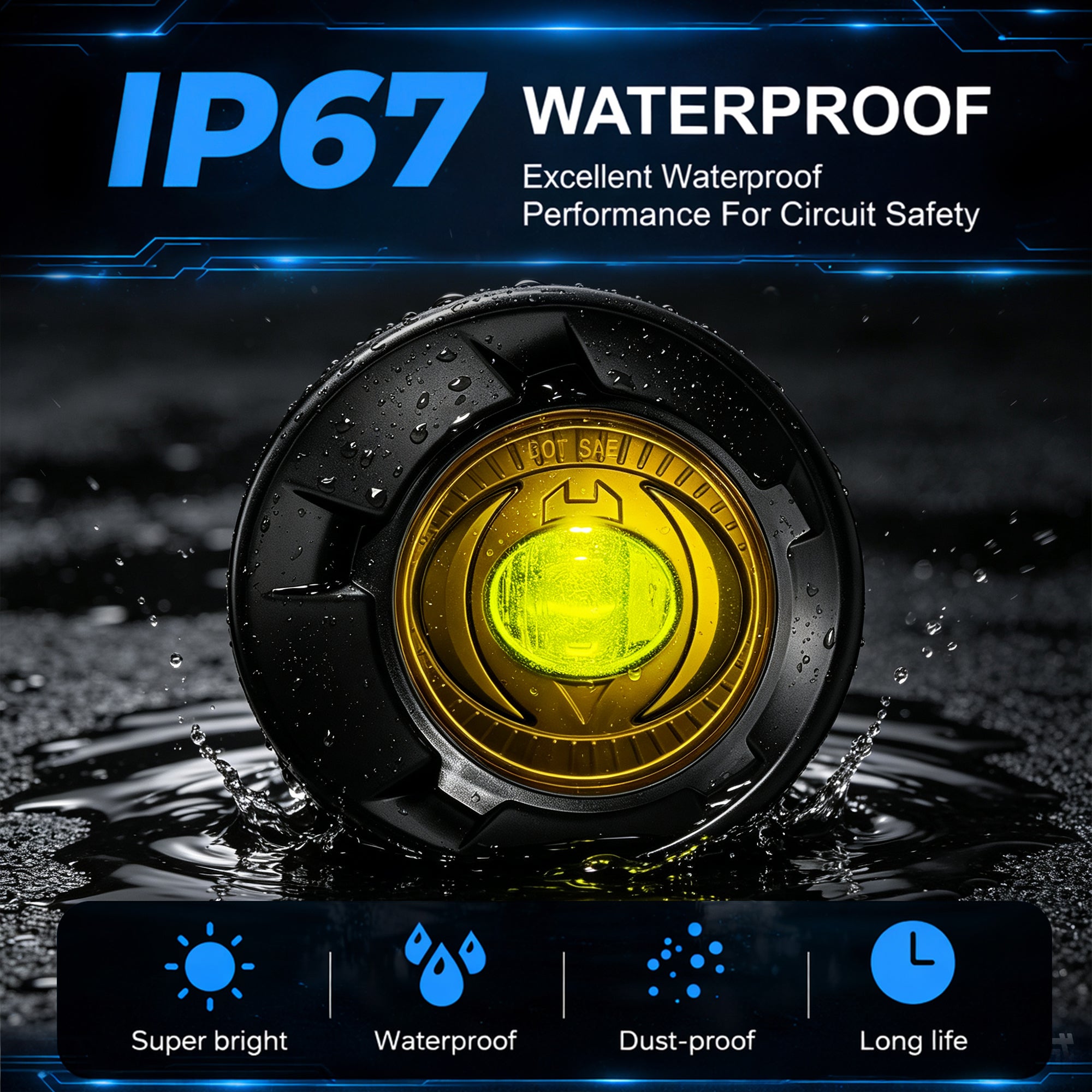 DOT Compliant Yellow LED Fog Lights for 2010-2013 Chevy Camaro Plug & Play-6