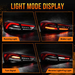 LED Tail Lights with Integrated Rear Fog Light for 2018-2022 Maserati Ghibli Waterproof Plug & Play 1 Pair-2