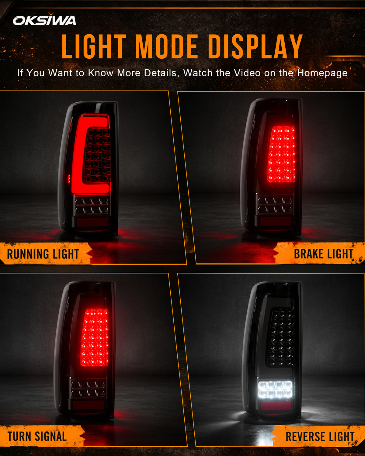 Smoked Full LED Tail Lights for 2003-2006 Chevy Silverado Plug & Play Waterproof