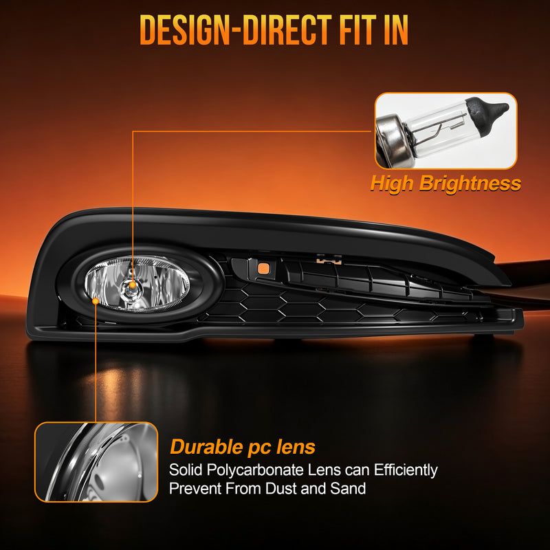 DOT Approved Fog Light for 2013–2015 Honda Civic Sedan, Plug & Play, IP67 Waterproof, 1 Pair-4