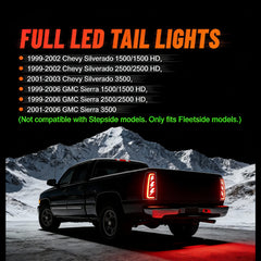 OKSIWA Upgraded Sequential LED Tail Lights for 1999-2002 Chevy Silverado 1500/2500 & 1999-2006 GMC Sierra 1500/2500/3500 with Start-Up Animation, Dynamic Turn Signals, Brake Light,Reverse Light(Smoked 2)-3