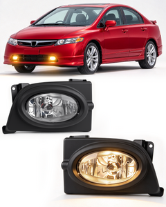 DOT approved Halogen Fog Lights for 2006 - 2008 Honda Civic 4-Door Sedan,Wiring Harness,Plug and Play-1