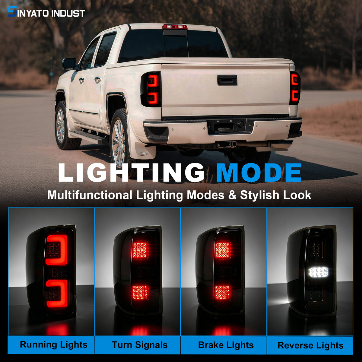 LED Tail Light for 2014–2018 Chevy Silverado 1500 & 2019 Silverado 1500 LD, 15 - 19 Silverado 3500HD, 15 - 19 GMC Sierra 3500HD-2