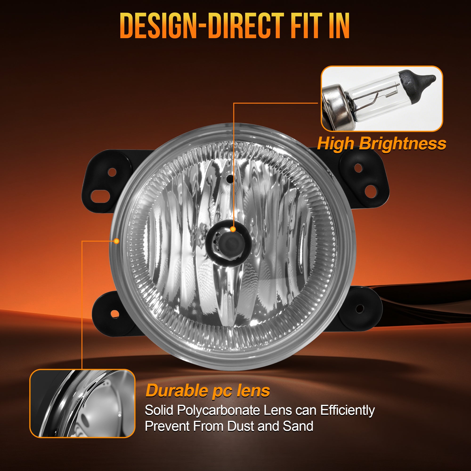 DOT Approved Halogen Fog Light for 2014–2018 Jeep Cherokee, Plug & Play, 1 Pair-4