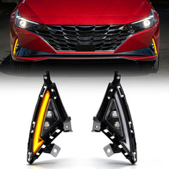 LED Fog Lights Compatible with 2021-2023 Hyundai Elantra with DRL Wiring Harness-1