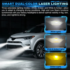DOT Approved Laser LED Dual-Beam Fog Light, Universal Fit for Honda / Toyota / Acura / Lexus / Jeep / Chrysler / FIAT-2