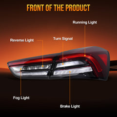 LED Tail Lights with Integrated Rear Fog Light for 2018-2022 Maserati Ghibli Waterproof Plug & Play 1 Pair-4