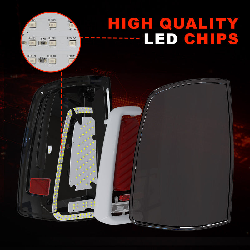 OKSIWA Tail Light Assembly Fit for 2009-2018 Dodge Ram 1500 2500 3500,Starting Animated Rear Light Assembly, Dynamic Turn Signal,Brake Light,Reverse Light Smoked-5