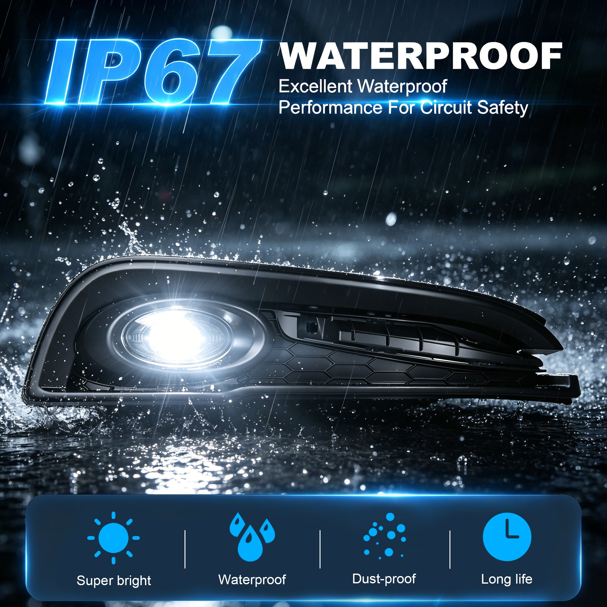 OKSIWA LED Fog Lights Fit for 2013 2014 2015 Honda Civic 4-Door Sedan, Front Bumper Driving Light Kit, Fog Lamps Replacement with Wiring Harness,Clear Lens,Plug and Play-6
