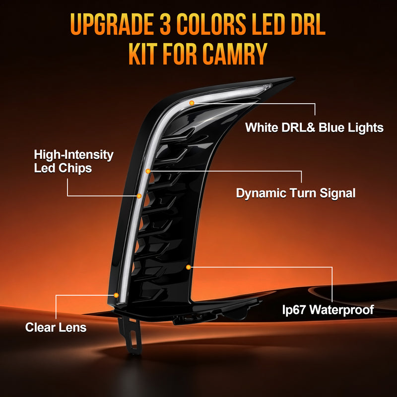 DOT Approved LED DRL Fog Lights for 2025 - 2026 Toyota Camry SE/XSE-5
