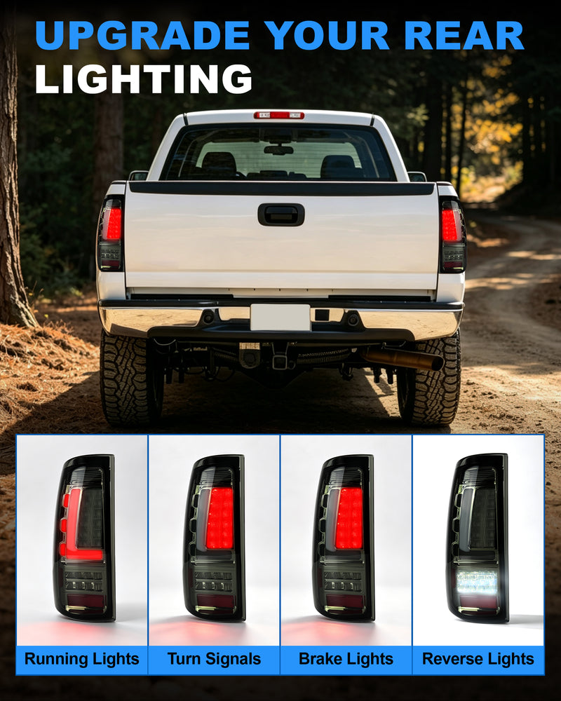 LED Tail Lights for 1999-2006 GMC Sierra & 1999-2002 Chevy Silverado Plug & Play-2