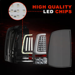OKSIWA Full Led tail lights for 2009-2018 Dodge Ram Rear Light Assembly Turn Signal,Brake Light,Reverse Light Smoked 1 Pair Rear Lights-5