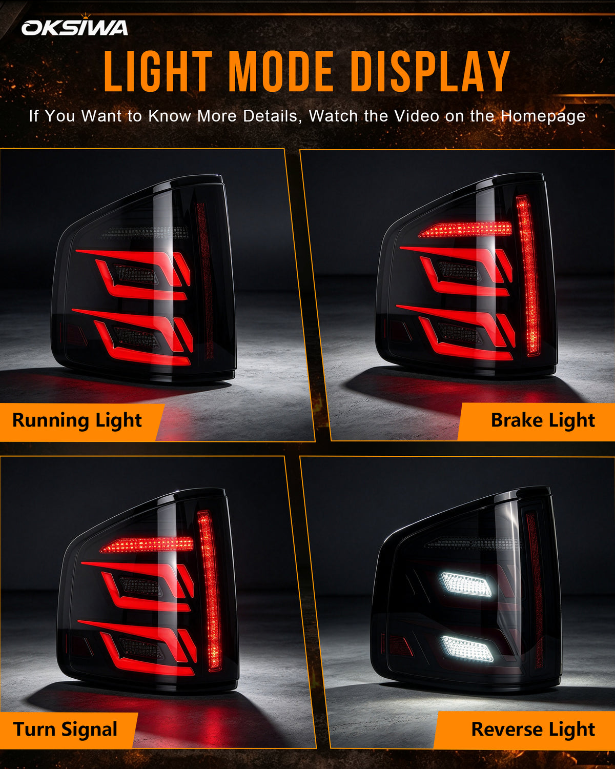 Sequential LED Tail Lights for 1994-2004 Chevy S10, GMC Sonoma, 1996-2000 Isuzu Hombre-2