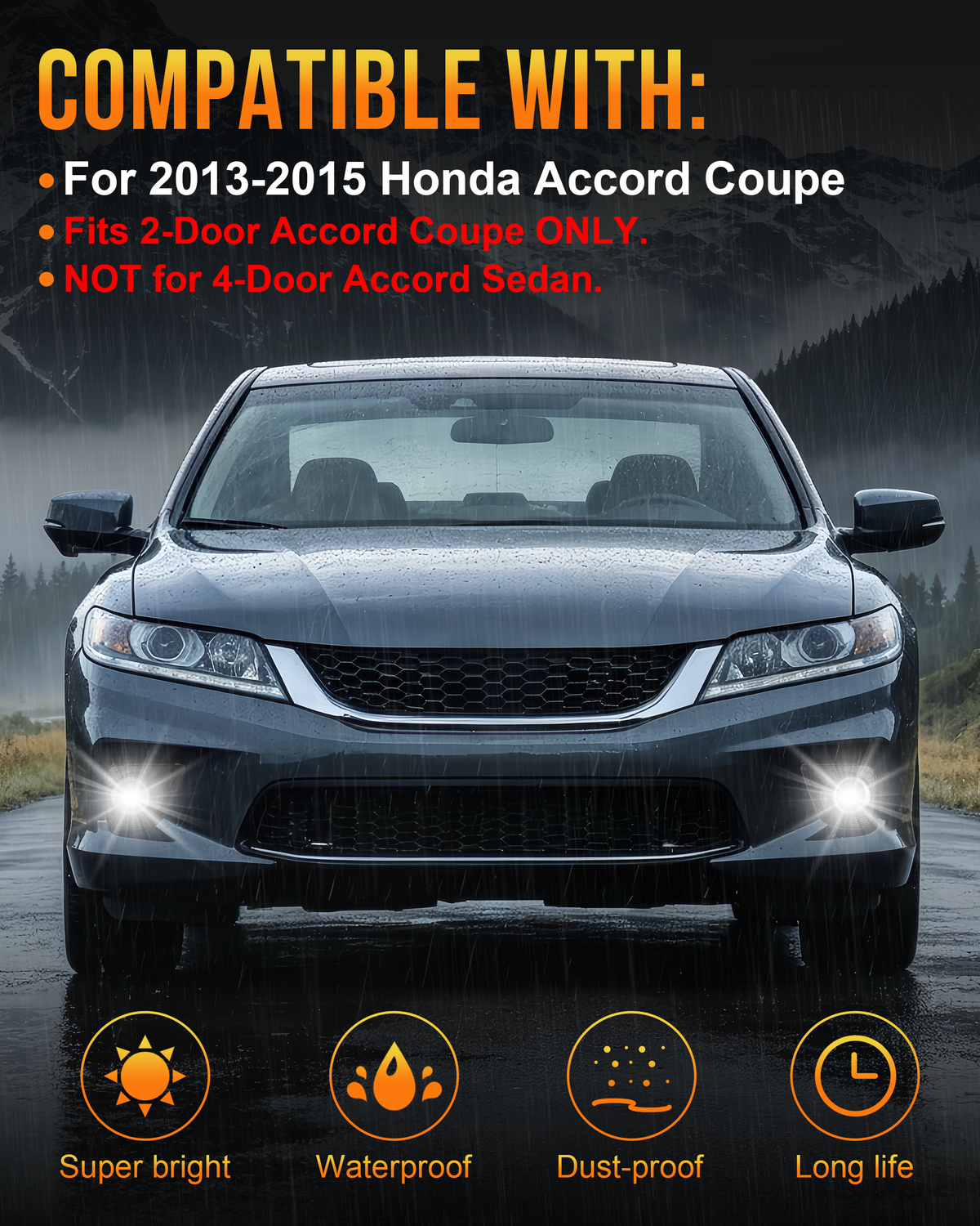 DOT Approved LED Fog Light for 2013–2015 Honda Accord Coupe-3