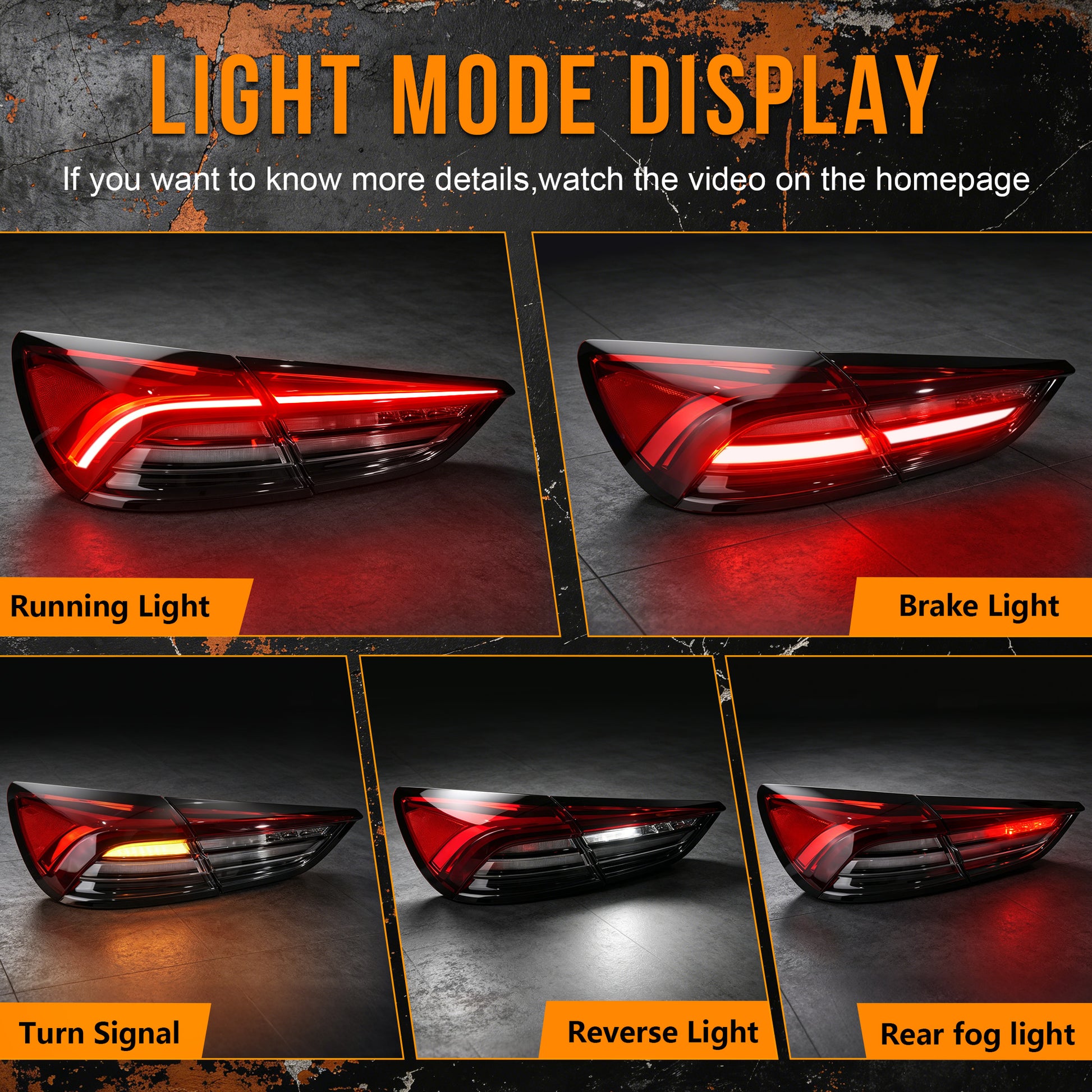 Sequential LED Tail Lights with Rear Fog Light for 2017-2022 Maserati Quattroporte Waterproof Plug & Play  1 Pair-2