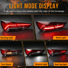 Sequential LED Tail Lights with Rear Fog Light for 2017-2022 Maserati Quattroporte Waterproof Plug & Play  1 Pair-2