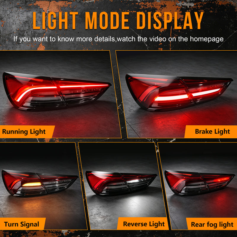 Sequential LED Tail Lights with Rear Fog Light for 2017-2022 Maserati Quattroporte Waterproof Plug & Play  1 Pair-2