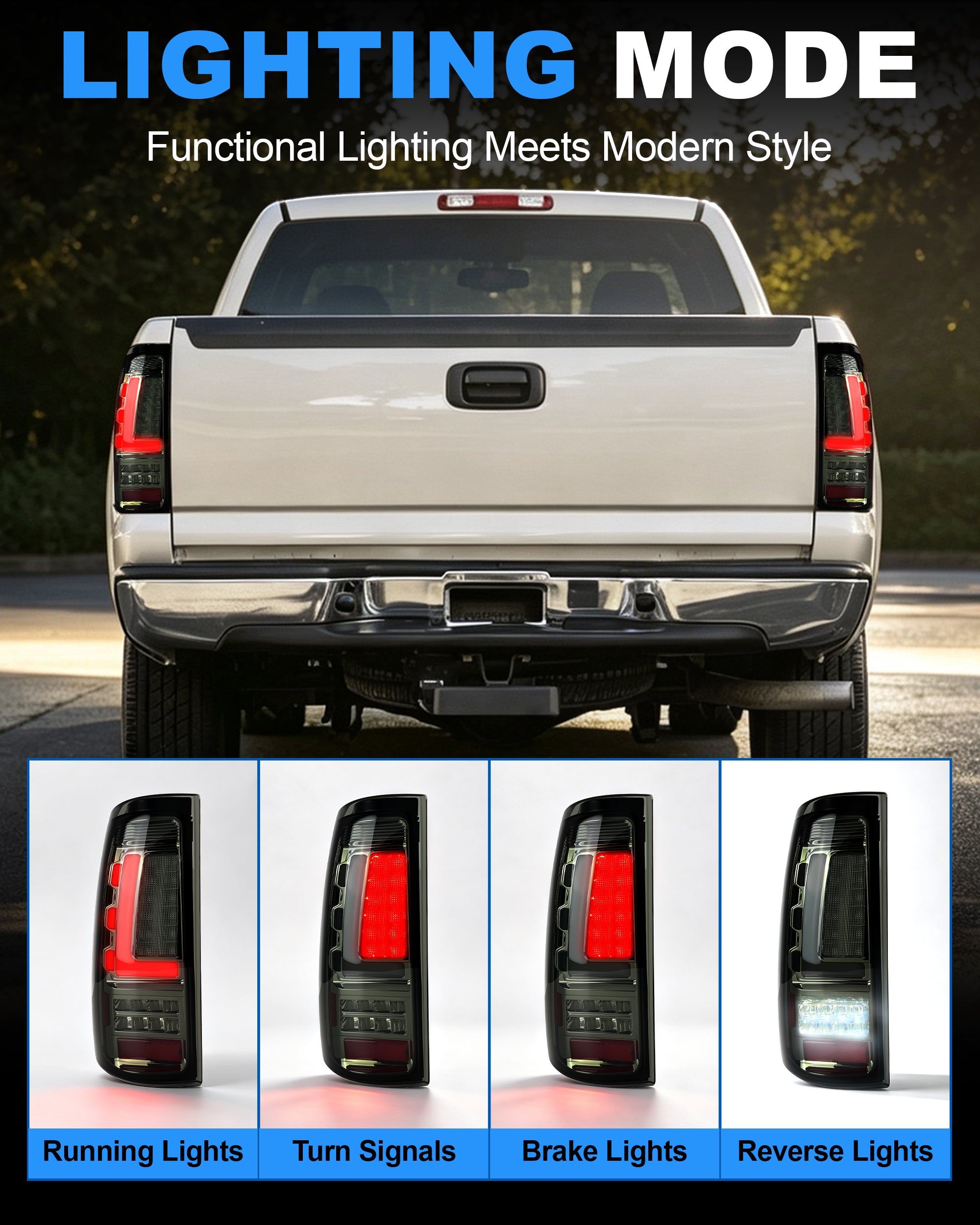LED Tail Light for 2003–2006 Chevy Silverado,Plug and play-2