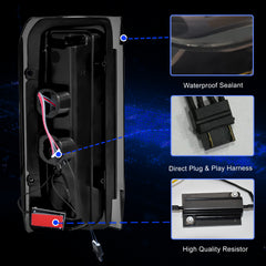 OKSIWA Sequential Full Led tail lights for 1989-1996 Ford F150/Bronco, 1989-1997 F250/F350 Starting Animated, Dynamic Turn Signal,Brake Light,Reverse Light Smoked Rear Light Assembly-5