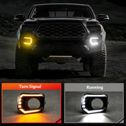 OKSIWA LED Front Bumper Fog Light for 2016-2023 Tacoma, DRL Daytime Running Lights with Amber Turn Signal, LED Fog Lamps Assemblies | 1 Pair
