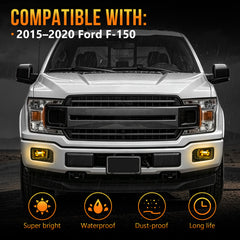 OKSIWA LED Fog Lights with DRL For 2015-2020 Ford F-150 Bumper Driving Fog Lamps Set Assembly Kit 1 Pair (Clear Lens) 2015 2016 2017 2018 2019 2020-7