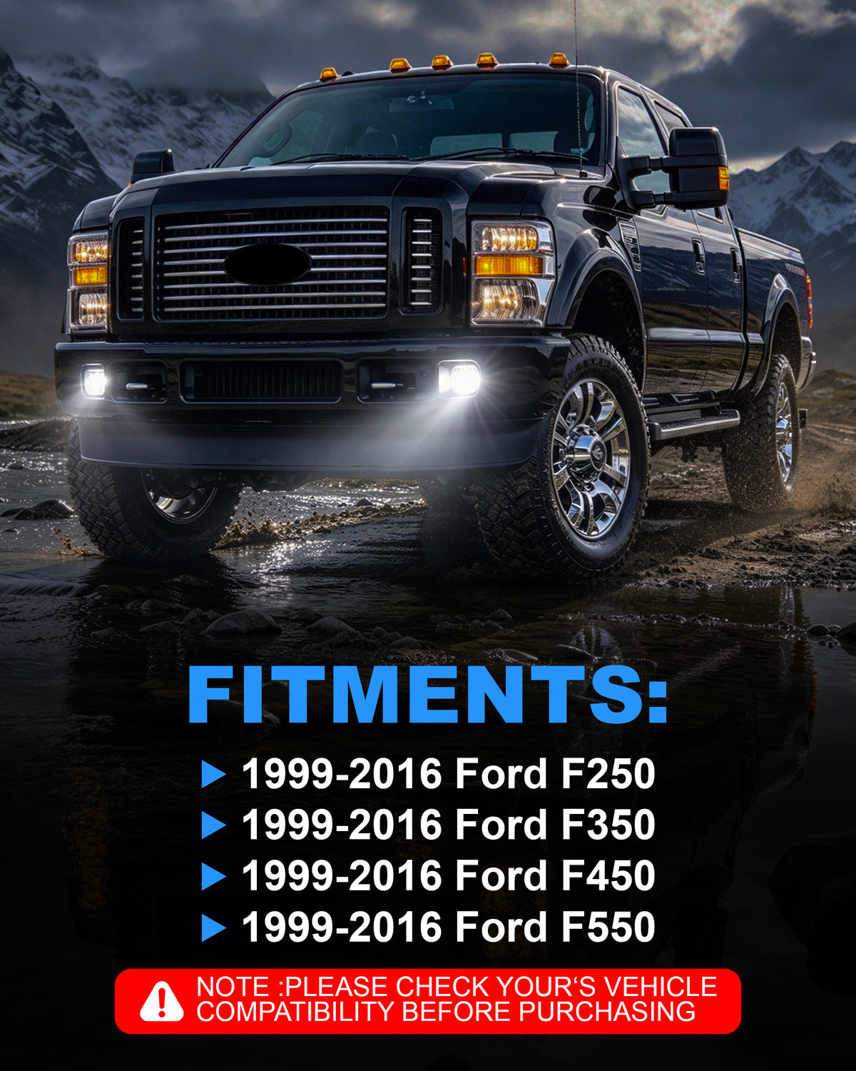 DOT Approved LED Fog Lights for 1999-2016 Ford F250 F350 F450 F550 Super Duty-2