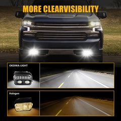 DOT Approved LED Fog Lights with White DRL & Amber Turn Signal for 2003-2006 Chevy Silverado & 2002-2006 Avalanche Clear Lens Plug & Play-6