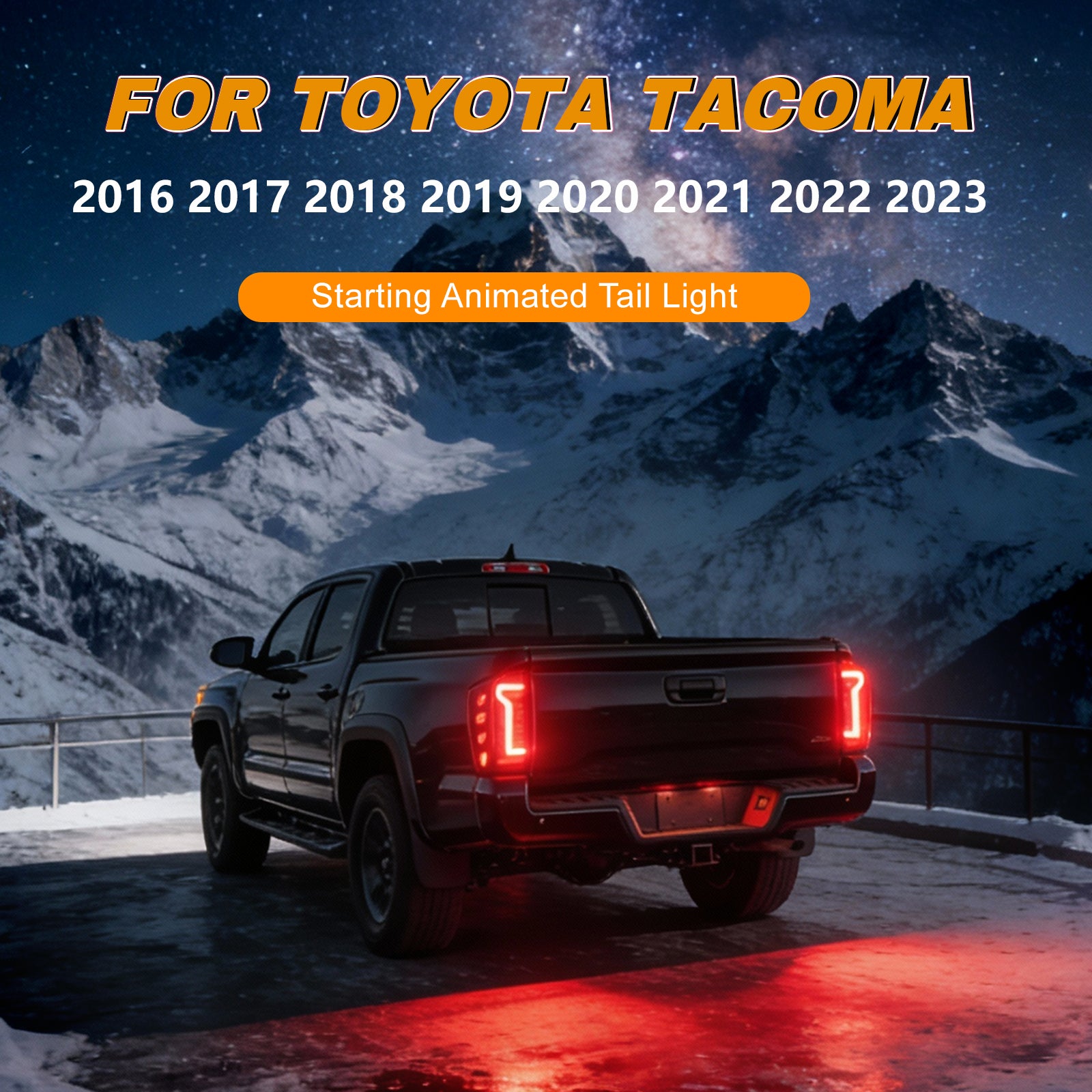 OKSIWA Full LED Tail Lights for 2016-2023 Toyota Tacoma with Smoked Lens & Dynamic Starting Animation (1 Pair)-3