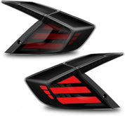 OKSIWA LED Tail Lights for Honda Civic 10th Gen Sedan 2016-2021,Rear Tail Lamps Assembly with Starting Animated,One Pair Sequential LED Turn Signal,Smoked(Not Fit Hatchback & Type R)